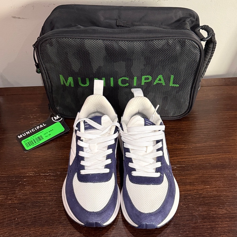 Women's Navy and White Athletic Sneakers